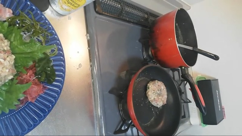 油をひいて焼く の画面