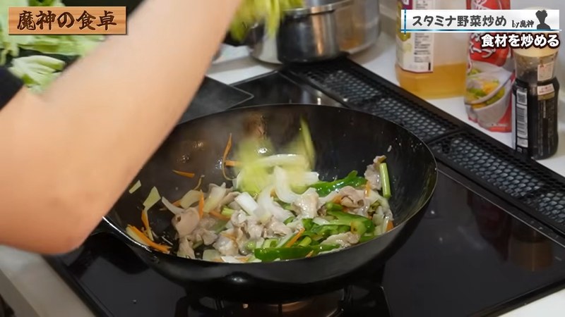 キャベツともやしを入れる の画面