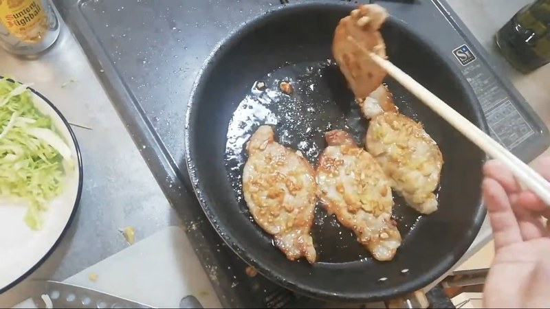 オリーブオイルで衣面から焼く の画面