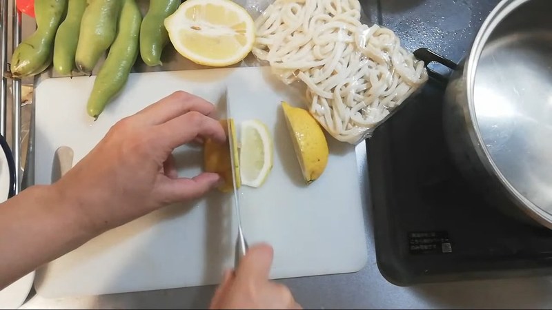 レモンを薄切りにする の画面