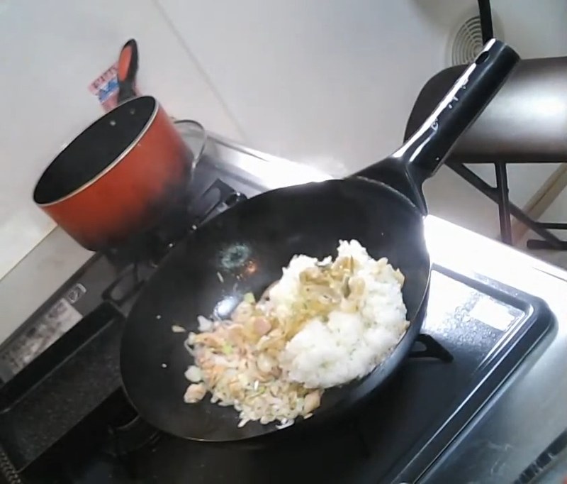 具材とご飯を一気に加える の画面