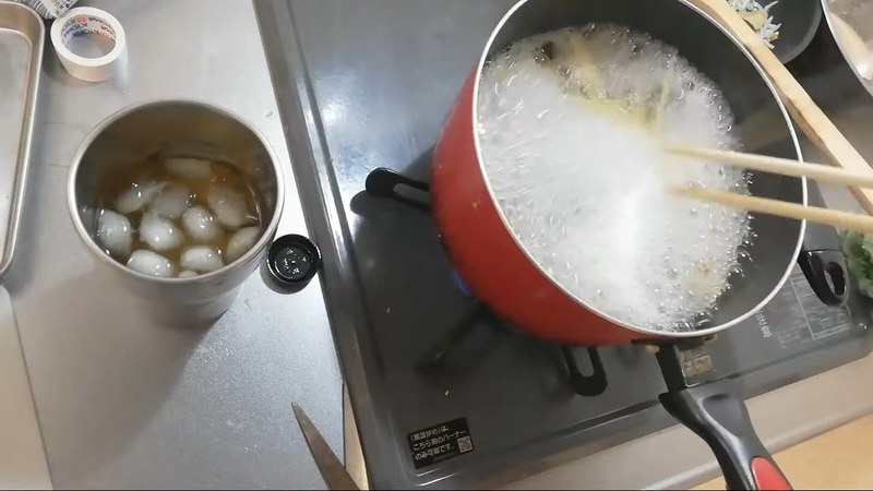 たっぷりの湯でパスタを茹でる の画面