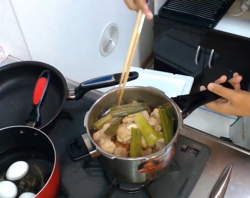 火を止めて自然に圧力を抜き、味を確認する の画面