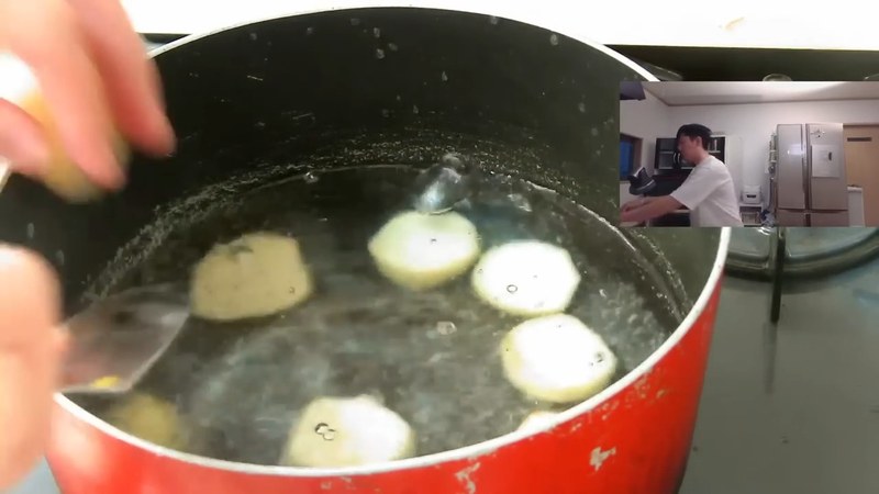 じゃがいもを茹でる の画面