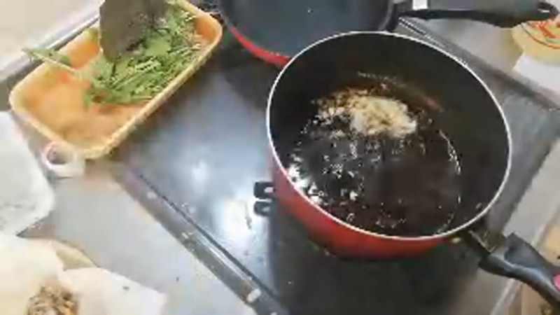 海苔を衣にくぐらせて揚げる の画面