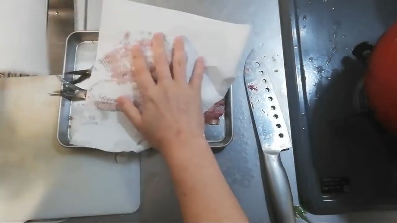 水分をキッチンペーパーでしっかり拭き取る の画面