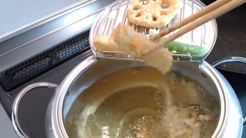 根菜から次々に揚げる の画面