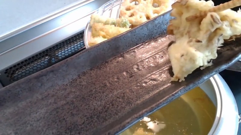 根菜から次々に揚げる の画面