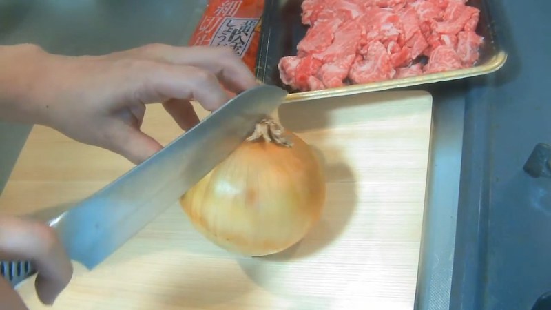 玉ねぎを切る の画面