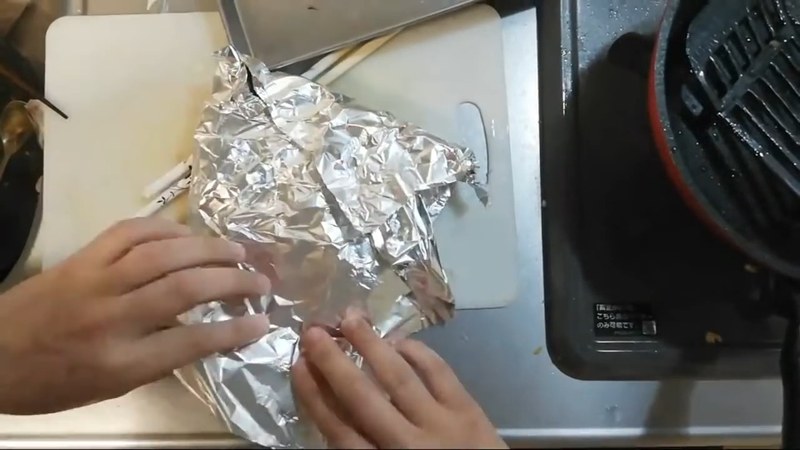 アルミホイルで包んで休ませる の画面