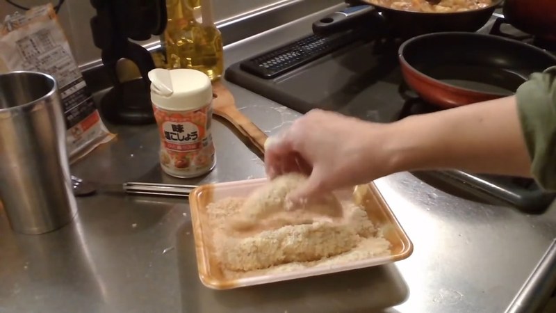 ささみにパン粉をつけて揚げ焼きにする の画面