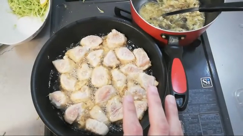 ごま油を仕込んでから揚げ焼きにする の画面