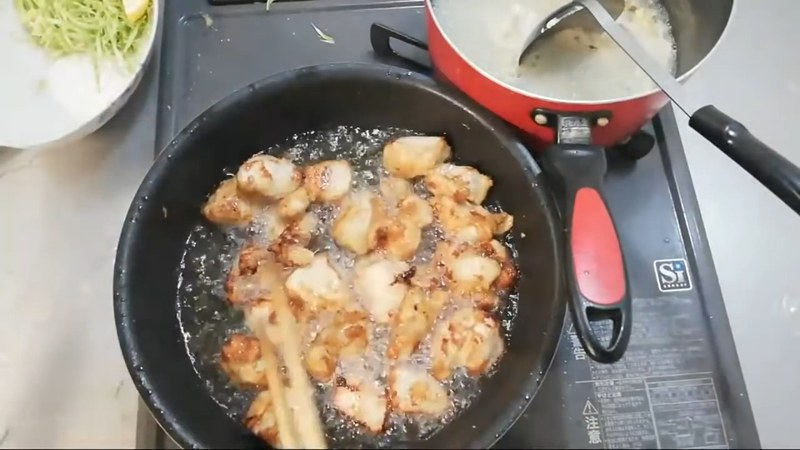 焼き色がついたら引き上げる の画面