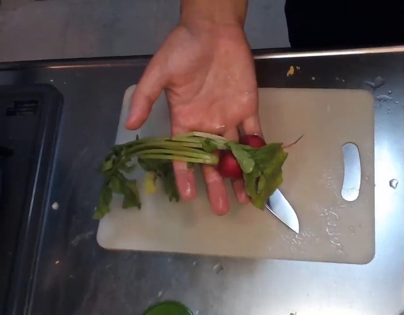 付け合わせの野菜を用意する の画面
