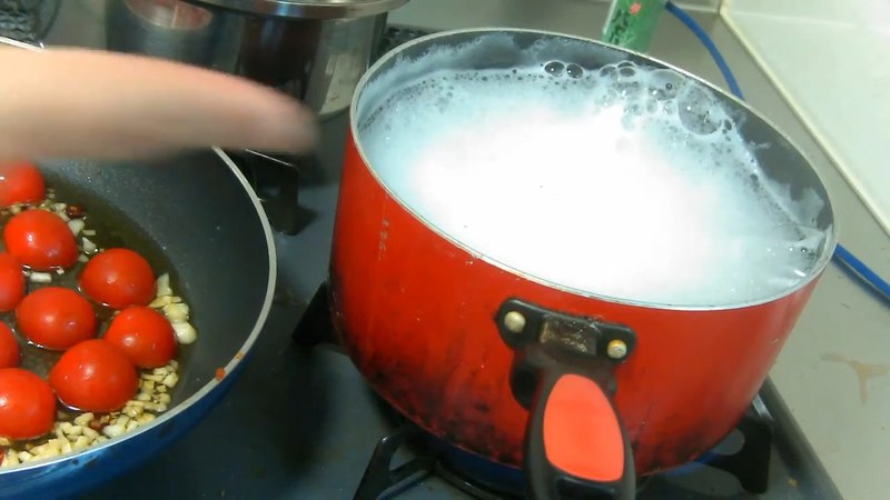 パスタを茹でる の画面